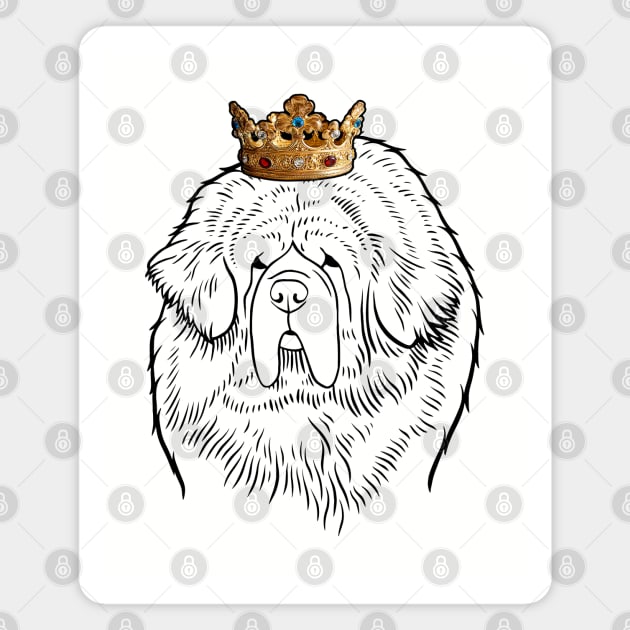 Tibetan Mastiff Dog King Queen Wearing Crown Magnet by millersye